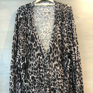 Animal print button down sweater for sale!
